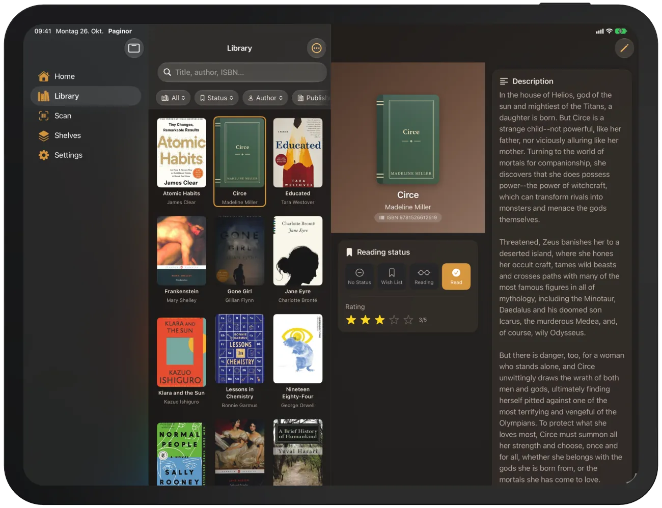 Livre sans couverture, avec reliure en tissu