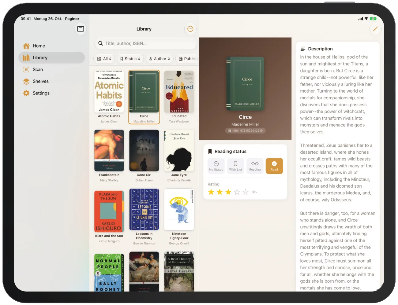 Livre sans couverture, avec reliure en tissu