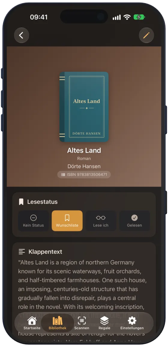 Buch ohne Cover mit Stoffeinband