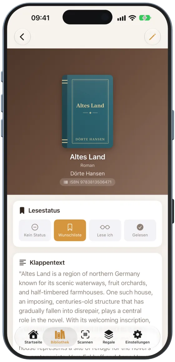 Buch ohne Cover mit Stoffeinband