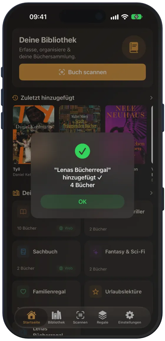 Regal wurde hinzugefügt