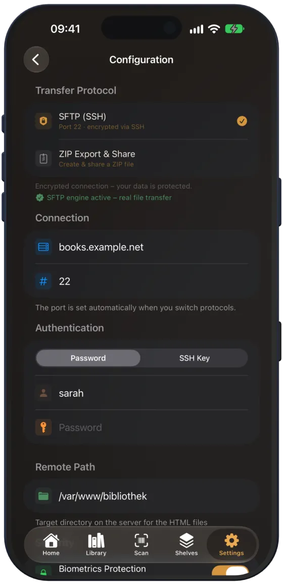 Configuration SFTP