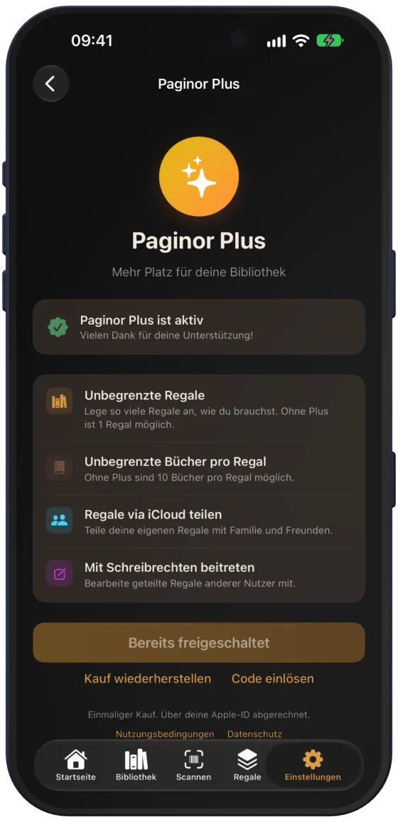 Paginor Plus ist aktiv