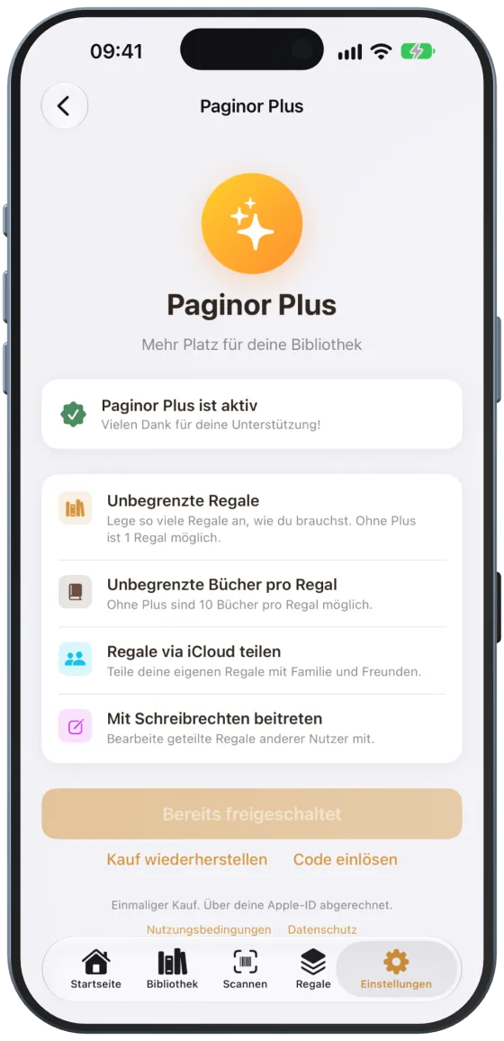 Paginor Plus ist aktiv