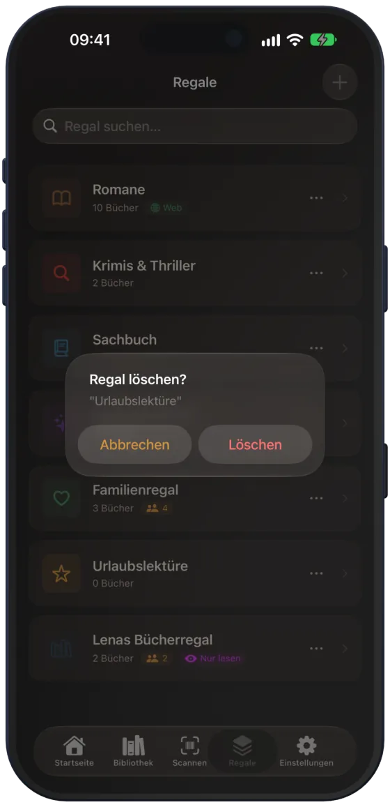 Rückfrage vor dem Löschen
