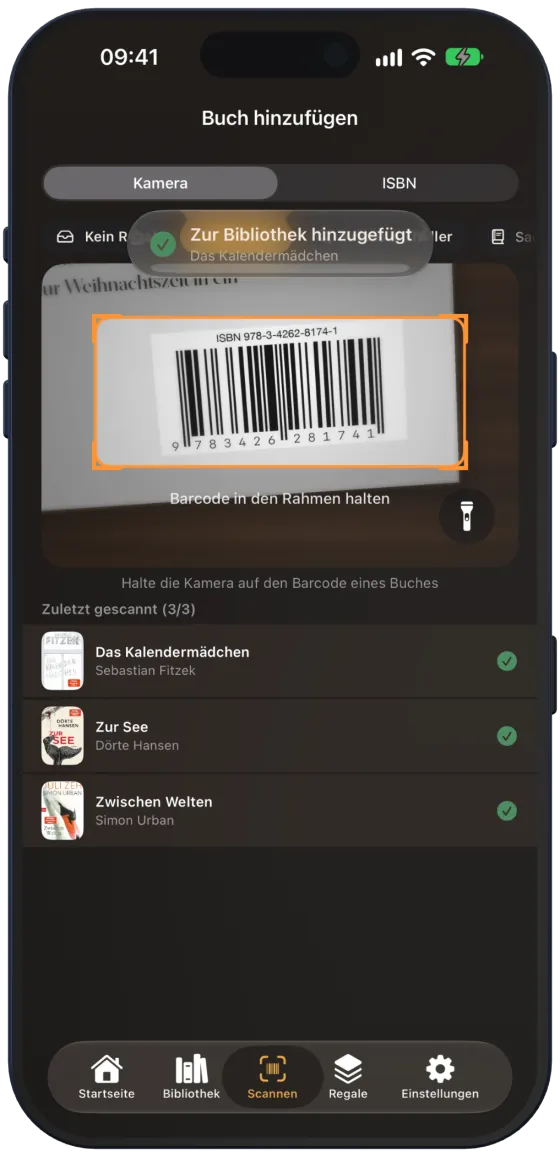 Bestätigung nach dem Scan