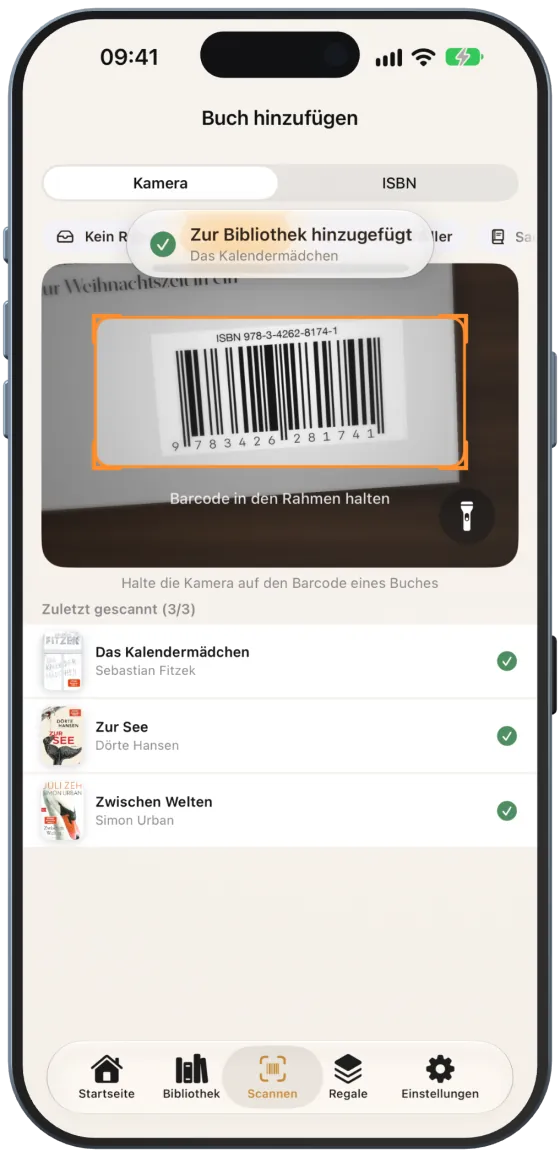 Bestätigung nach dem Scan