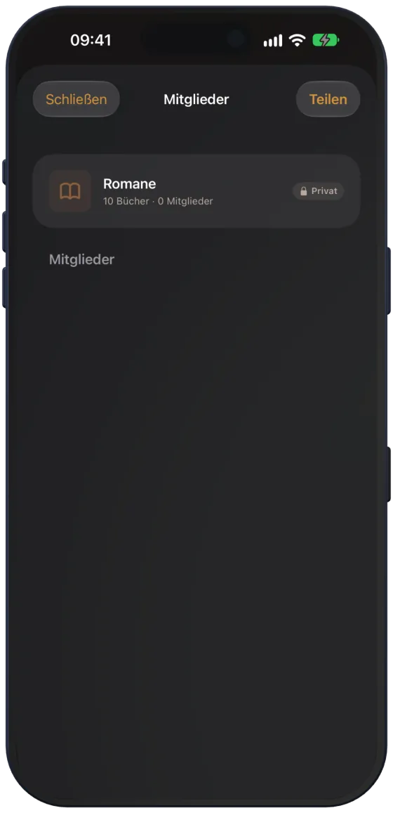 Noch privates Regal vor dem Teilen