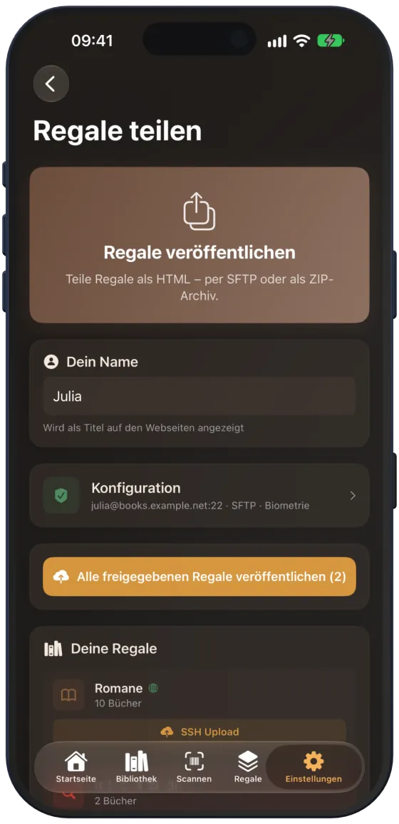 Regale teilen
