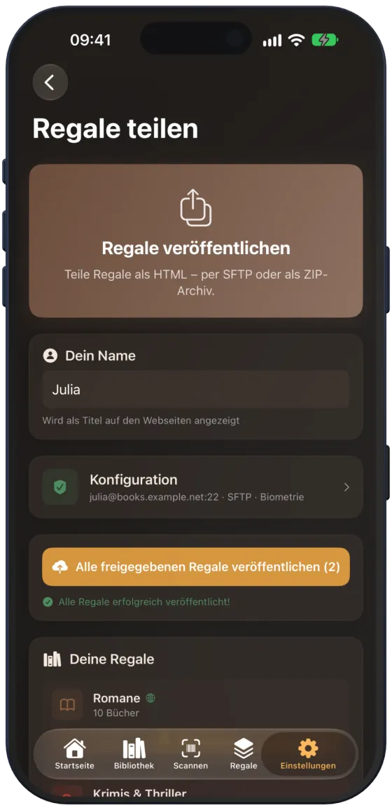 Erfolgreich veröffentlicht