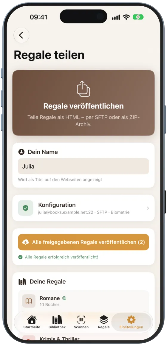 Erfolgreich veröffentlicht