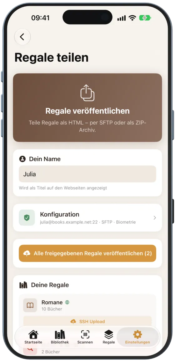 Regale teilen