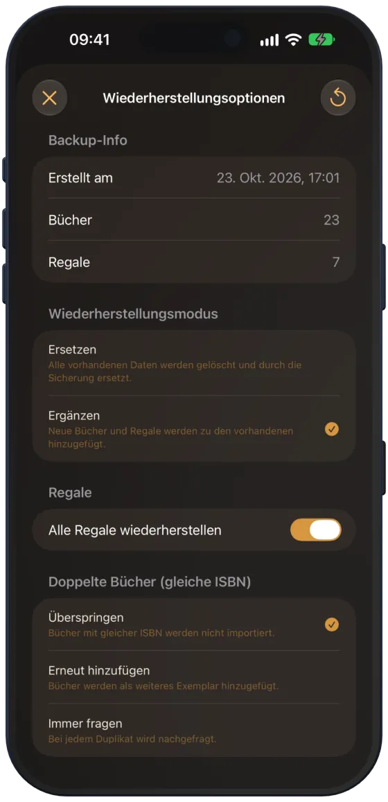 Wiederherstellungsoptionen