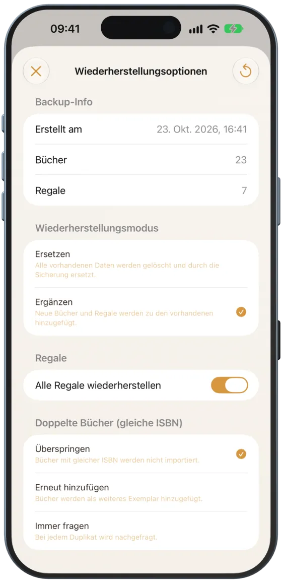 Wiederherstellungsoptionen