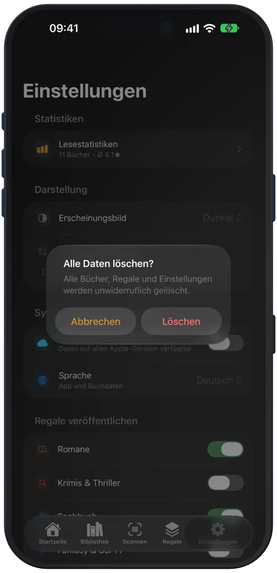 Rückfrage vor dem Zurücksetzen